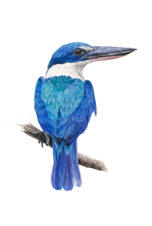 Kingfisher with white background